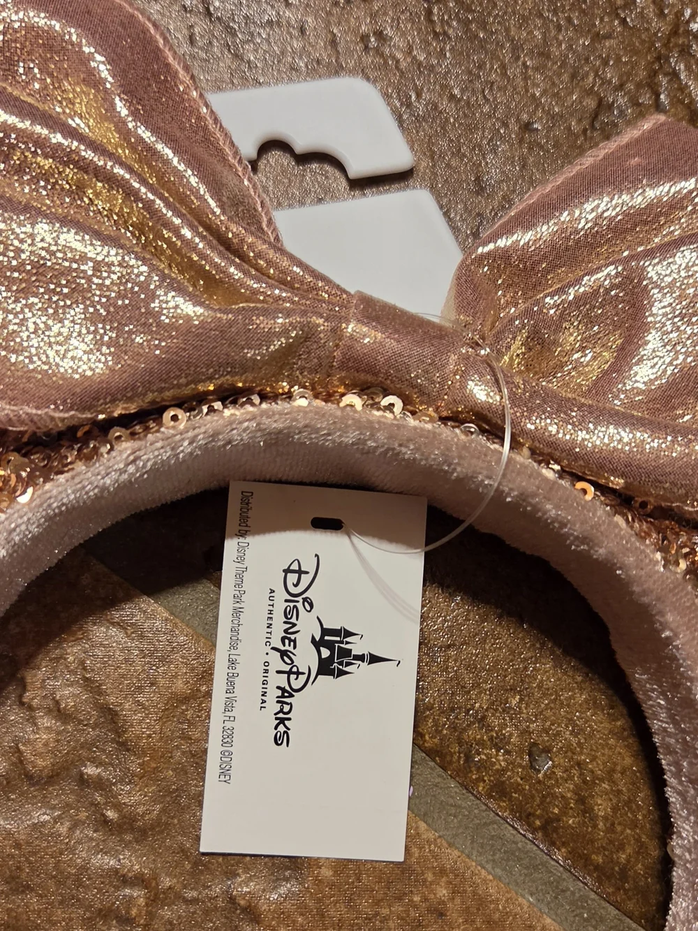 Disney Parks Rose Gold Sequin Minnie Ears